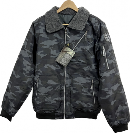 Korea New韓國保暖厚身黑色迷彩外套Camouflage jacker